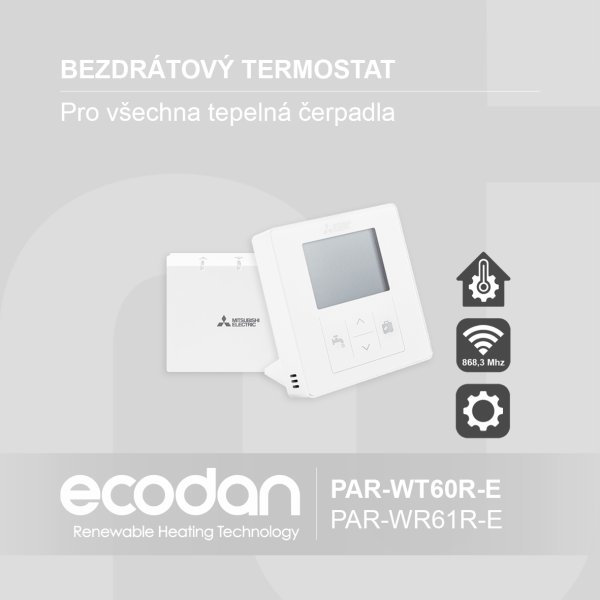 Externí bezdrátový prostorový termostat │ PAR-WT60/WR61R-E