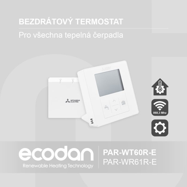 Externí bezdrátový prostorový termostat │ PAR-WT60/WR61R-E