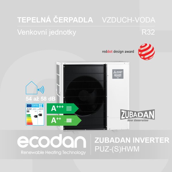 Tepelná čerpadla vzduch-voda Zubadan Inverter │ PUZ-(S)HWM
