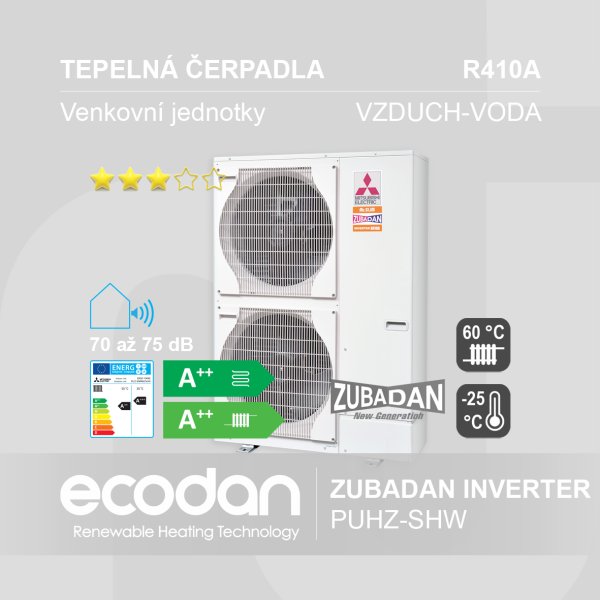 Tepelná čerpadla vzduch-voda Zubadan Inverter │ PUHZ-SHW
