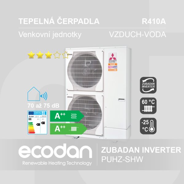Tepelná čerpadla vzduch-voda Zubadan Inverter │ PUHZ-SHW