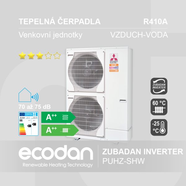 Tepelná čerpadla vzduch-voda Zubadan Inverter │ PUHZ-SHW