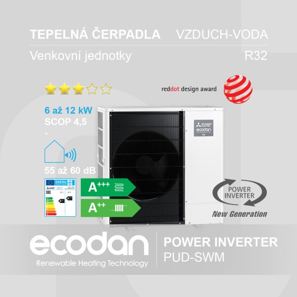 Tepelná čerpadla vzduch-voda Power Inverter │ PUD-SWM
