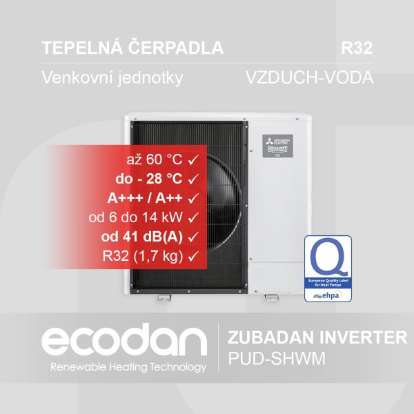 Tepelná čerpadla vzduch-voda Zubadan Inverter │ PUD-SHWM