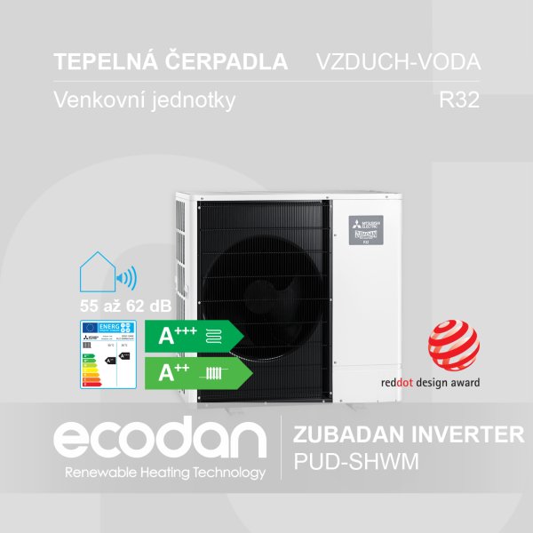 Tepelná čerpadla vzduch-voda Zubadan Inverter │ PUD-SHWM