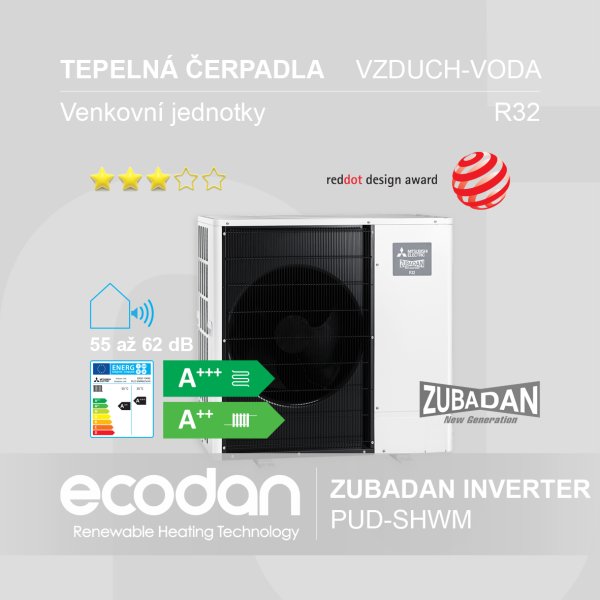 Tepelná čerpadla vzduch-voda Zubadan Inverter │ PUD-SHWM