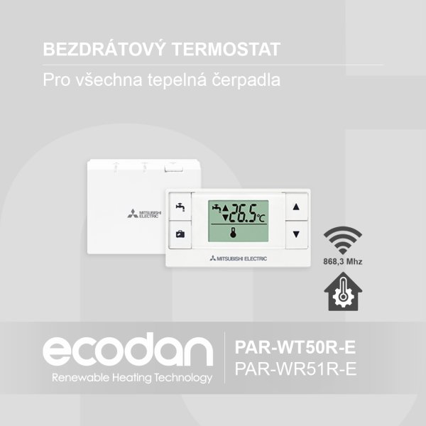 Externí bezdrátový prostorový termostat │ PAR-WT50/WR51R-E
