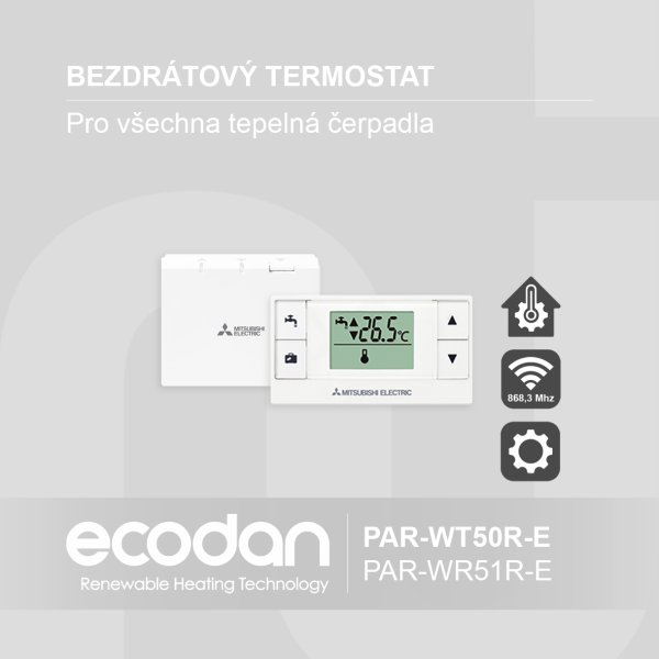 Externí bezdrátový prostorový termostat │ PAR-WT50/WR51R-E