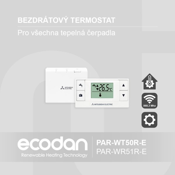 Externí bezdrátový prostorový termostat │ PAR-WT50/WR51R-E