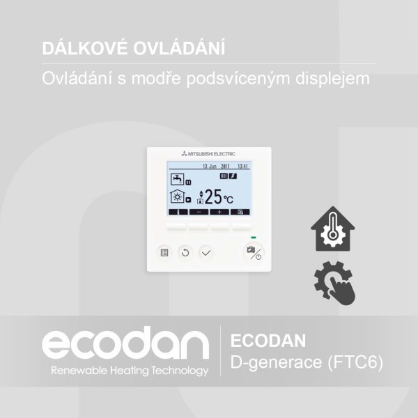 Termostat a dálkové ovládání ECODAN │ D-generace (FTC6)