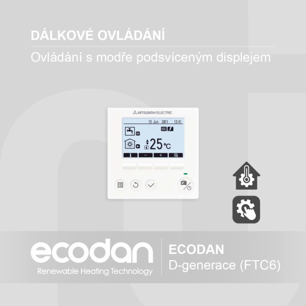 Termostat a dálkové ovládání ECODAN │ D-generace (FTC6)