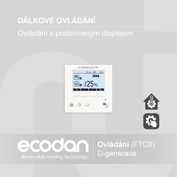 Termostat a dálkové ovládání ECODAN │ D-generace (FTC6)