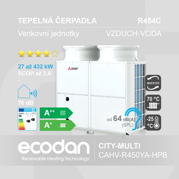 Tepelná čerpadla ECODAN (R454) - CITY-MULTI │ CAHV-R450YA-HPB