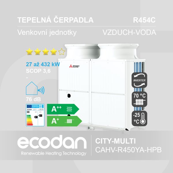 Tepelná čerpadla vzduch-voda ECODAN │ CAHV-R450YA-HPB