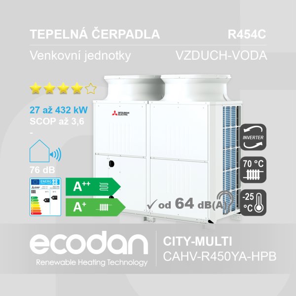 Tepelná čerpadla vzduch-voda ECODAN │ CAHV-R450YA-HPB