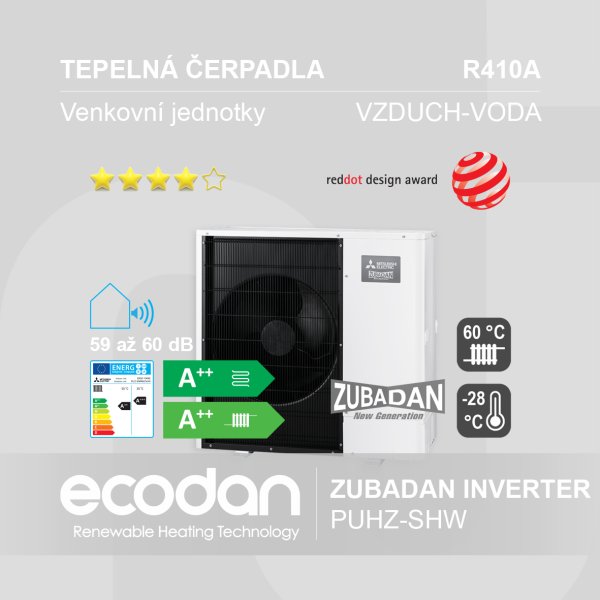 Tepelná čerpadla vzduch-voda Zubadan Inverter │ PUHZ-SHW
