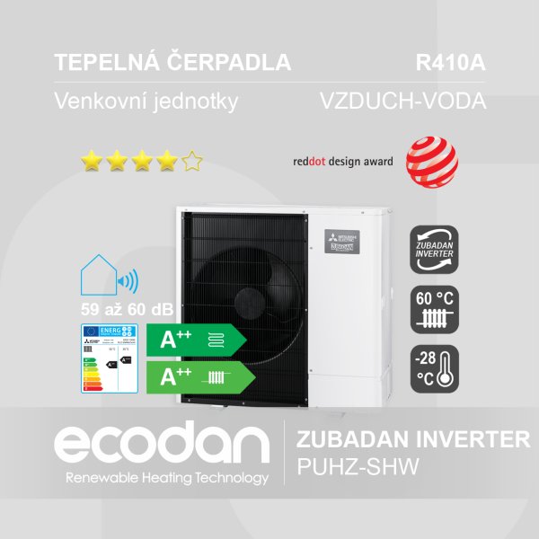 Tepelná čerpadla vzduch-voda Zubadan Inverter │ PUHZ-SHW