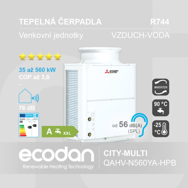 Tepelná čerpadla ECODAN (R744) - CITY-MULTI │ QAHV-N560YA-HPB