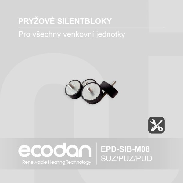 Silentbloky pro pružné uložení a tlumení vibrací │ EPD-SIB-M08